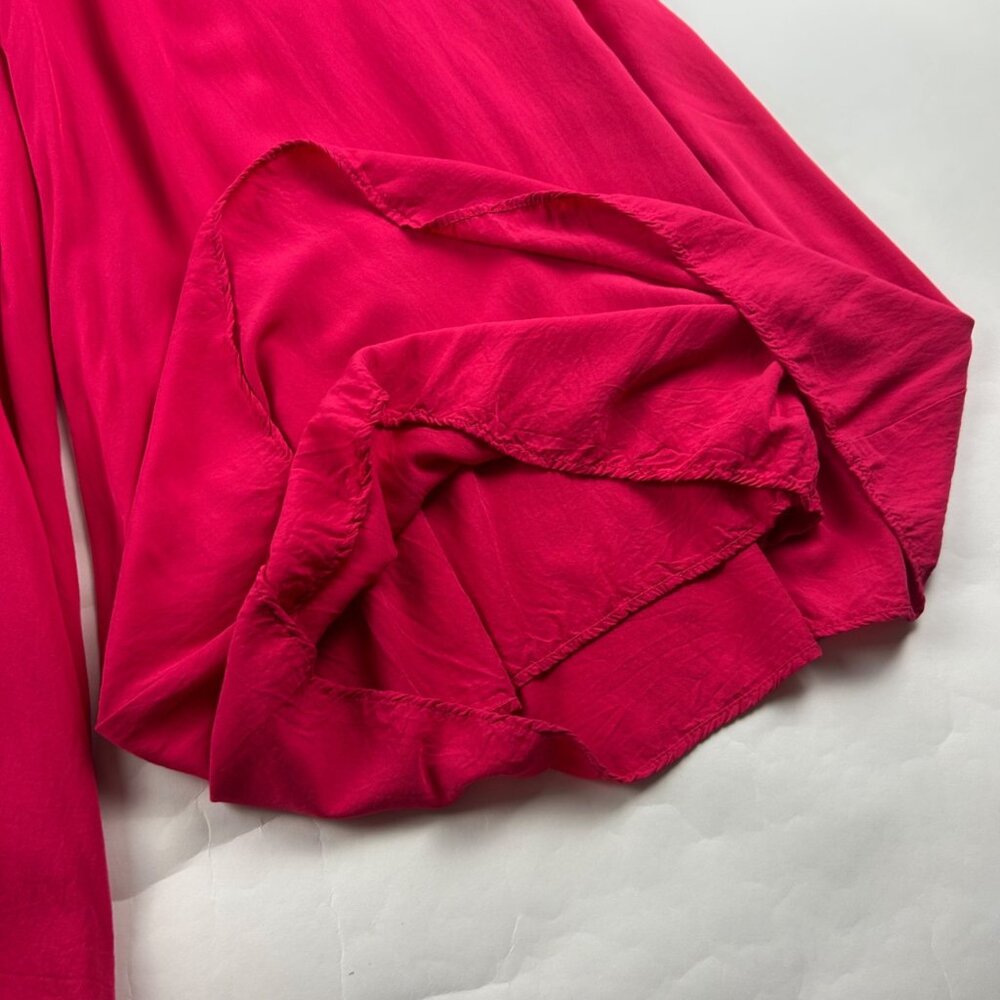 Lulu's Hot Pink High Rise Ultra Wide Cropped Pant S - Picture 8 of 8